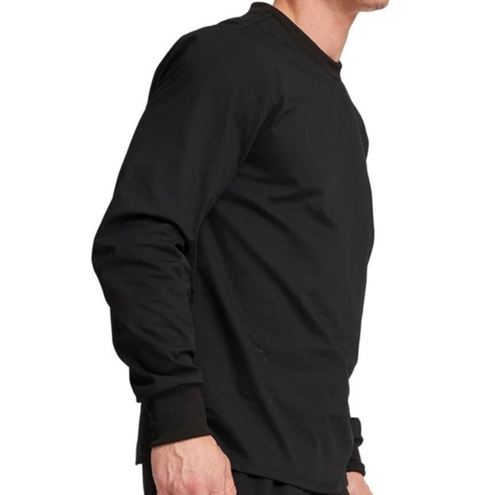 Cherokee Unisex‎ Scrub Top Modern Crew neck Black Size Large NEW Long Sleeve - Picture 4 of 9